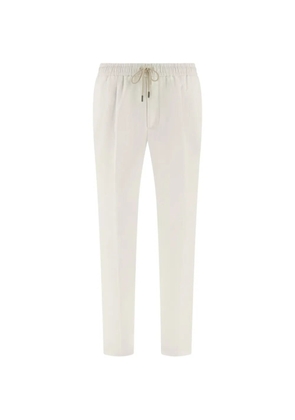 Boggi Milano City drawstring linen trousers - White