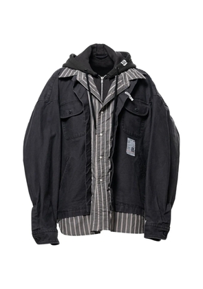 Maison MIHARA YASUHIRO layered shirt jacket - Black