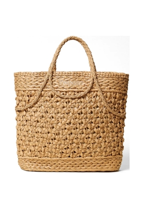 TWINSET raffia tote bag - Neutrals