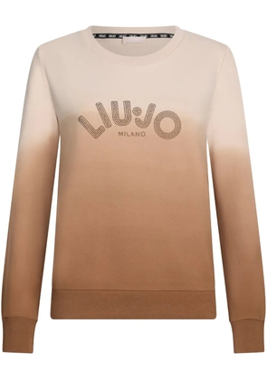 LIU JO rhinestone-embellished sweatshirt - Brown