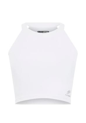 Plein Sport logo-print crop top - White