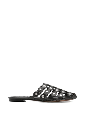 Bibi Lou embellished leather slippers - Black