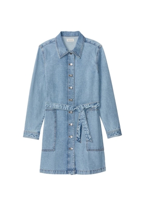 Calvin Klein belted buttoned mini dress - Blue