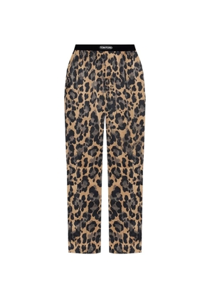 TOM FORD leopard-print pajama bottoms - Neutrals