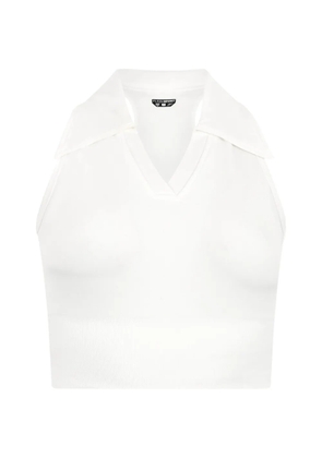 Plein Sport polo-neck cropped top - White