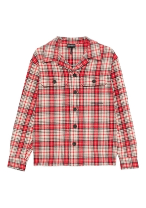 Emporio Armani checked wool shirt - Red