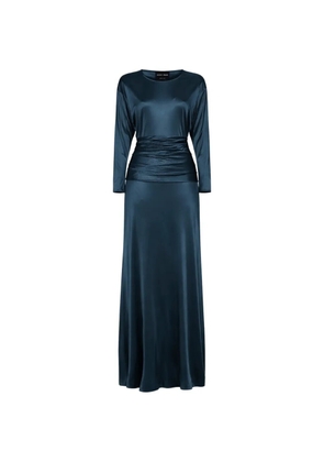 Giorgio Armani rhinestone-embellished flared dress - Blue