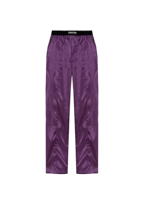 TOM FORD logo-waistband pajama bottoms - Purple