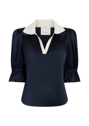 Cinq A Sept Freida ruffled V-neck blouse - Blue