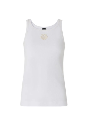 PINKO Love Birds embroidered tank top - White