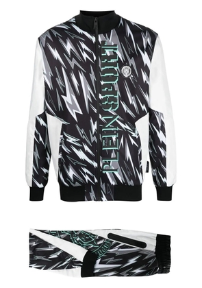 Plein Sport lightning bolt-print track suit - Black