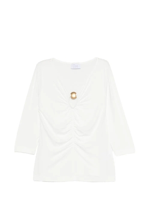 Clips gathered detail top - White