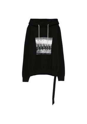 Rick Owens DRKSHDW graphic oversized hoodie - Black