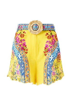 Camilla Tuck Front print shorts - Yellow