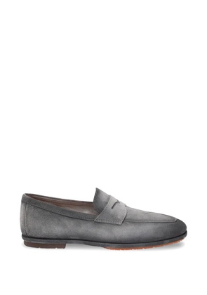 Santoni penny leather loafers - Grey