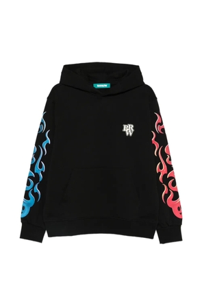 BARROW flame graphic hoodie - Black