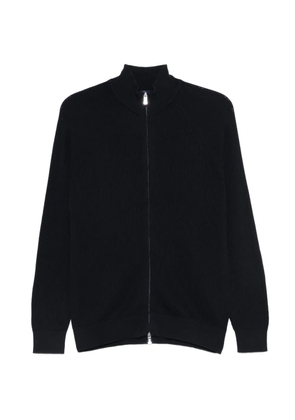 Fedeli zip-up ribbed cardigan - Blue