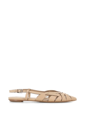 Del Carlo woven strap flat pumps - Neutrals