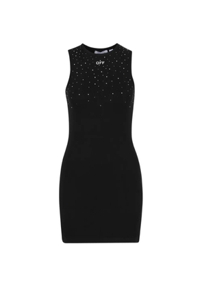 Off-White embellished ribbed dress - Black