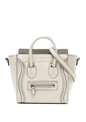Celine Pre-Owned 2016 Nano Leather Luggage Tote satchel - White