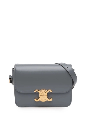 Celine Pre-Owned 2023 Teen Shiny Calfskin Triomphe crossbody bag - Grey