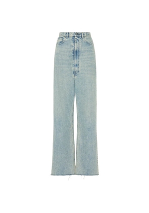 Maison Margiela raw-cut wide-leg denim jeans - Blue