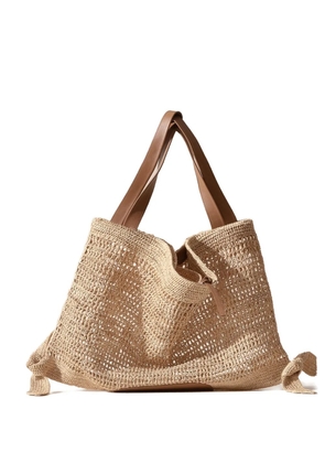 Hereu Cador crocheted knot shoulder bag - Neutrals
