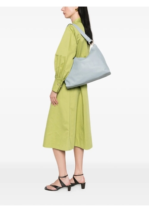 cromia shoulder leather tote bag - Blue