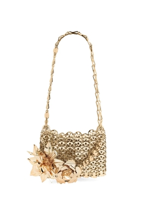 Rabanne nano 1969 flower-appliqué shoulder bag - Gold
