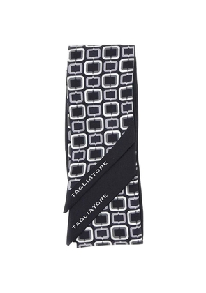 Tagliatore geometric print scarf - Black