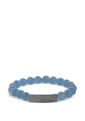 Sydney Evan smal ID Bar aquamarine and diamond bracelet - Silver