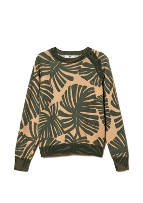 TWINSET leaf-print sweater - Neutrals