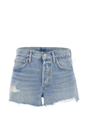 AGOLDE Parker frayed denim shorts - Blue