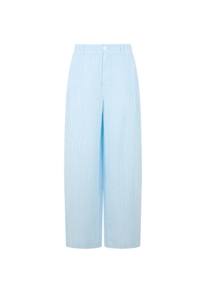 120% Lino linen wide-leg trousers - Blue