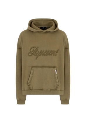 Represent embroidered logo hoodie - Green