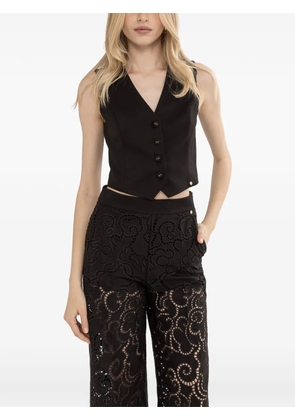 NISSA embroidered waistcoat - Black