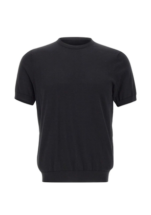 DIKTAT short-sleeve crewneck cotton sweater - Black