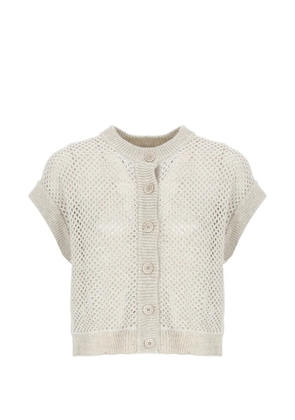 Peserico open-knit button-up cardigan - Neutrals