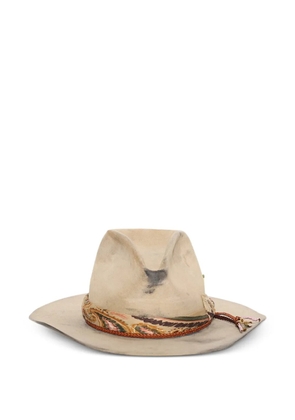 Nick Fouquet Mustang tasseled trim felt hat - Neutrals