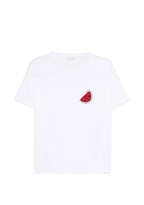 LIU JO crew-neck embroidered T-shirt - White