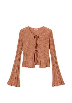 TWINSET tie-front knitted cardigan - Orange