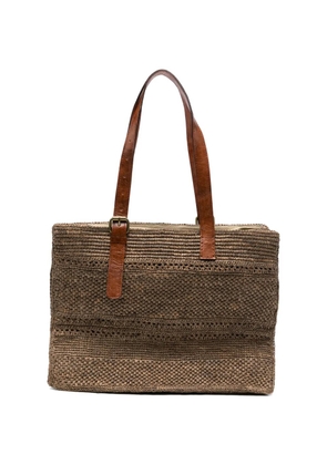 IBELIV Nomade woven-raffia tote bag - Brown