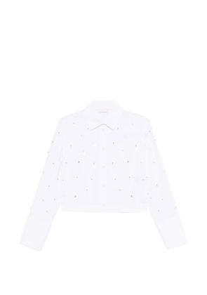 LIU JO logo detail embellished shirt - White