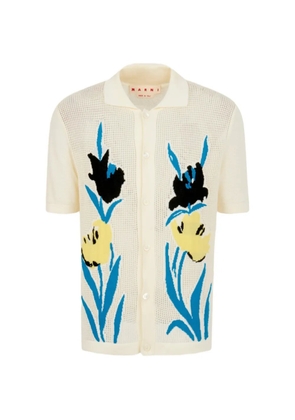Marni cotton floral cardigan - White