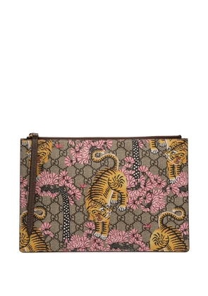Gucci Pre-Owned 2016-2026 GG Supreme Bengal clutch bag - Brown