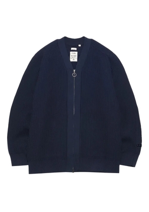 Nanamica ribbed zip-front cardigan - Blue