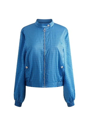 Fusalp printed biker collar bomber jacket - Blue