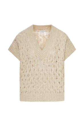 Brunello Cucinelli pointelle-knit top - Neutrals