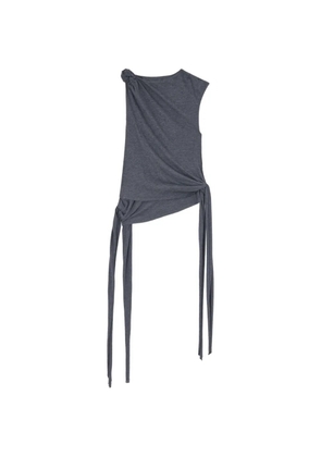 GANNI knot tie sleeveless top - Grey