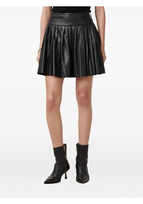 AllSaints pleated leather zip skirt - Black